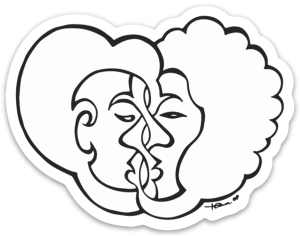 Sharing Noses Illusion Sticker